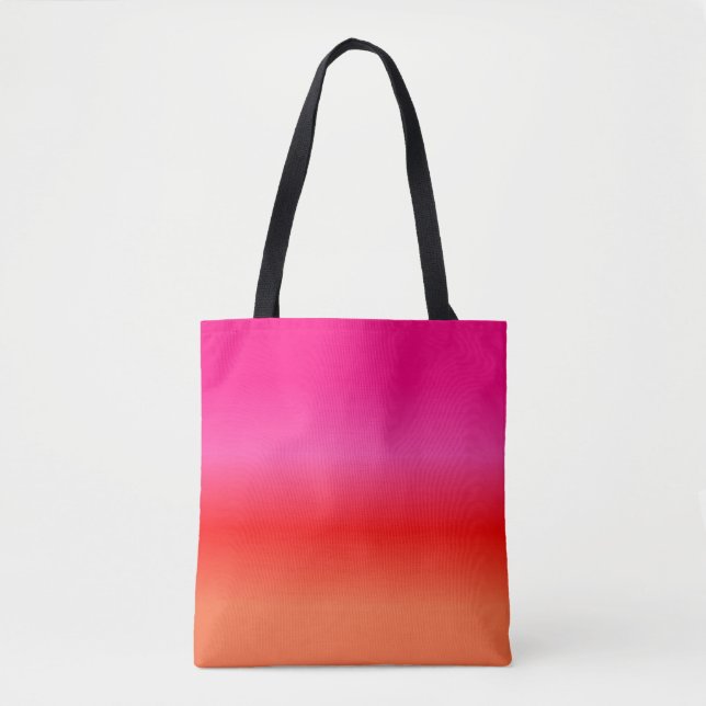 Sac fourre-tout dégradé rose, rouge et orange (Devant)