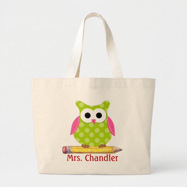 Sac fourre-tout d'enseignant de hibou (Devant)