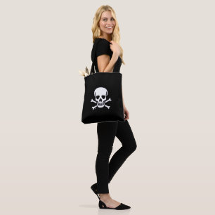 Sac fourre-tout d'épaule noir du crâne n os