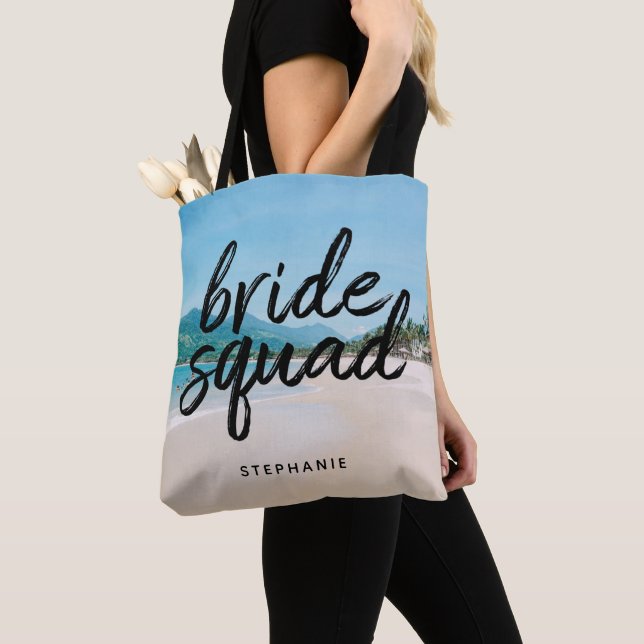 Sac fourre-tout d'équipe de mariées de plage perso (De près)