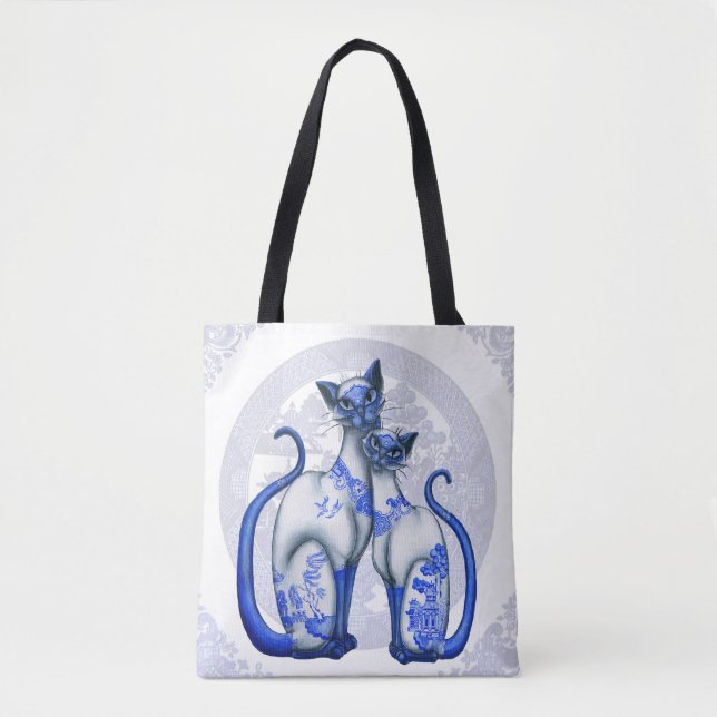 Sac fourre-tout des chats siamois de Blue Willow (Devant)