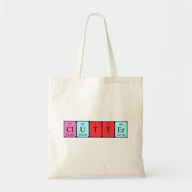 Sac fourre-tout des mots de table périodique de la (Devant)
