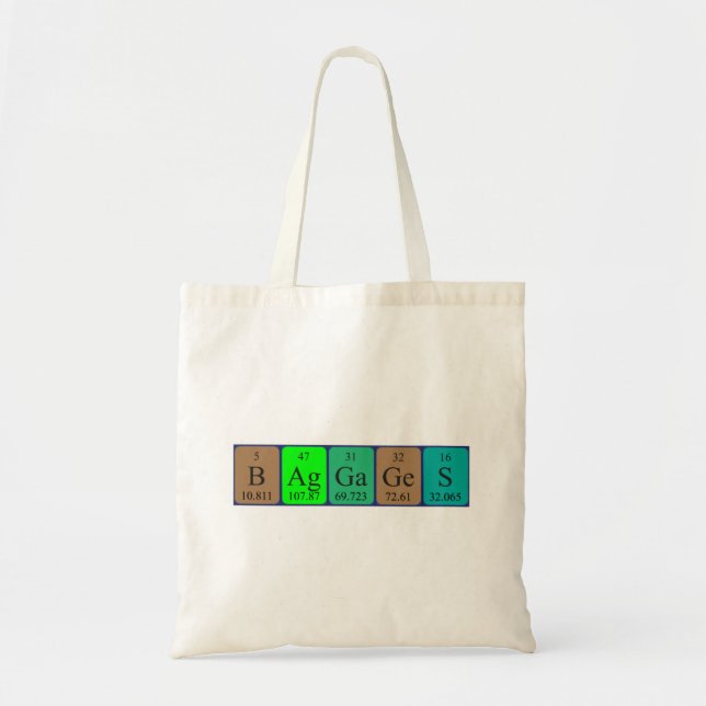 Sac fourre-tout des mots du tableau périodique (Devant)