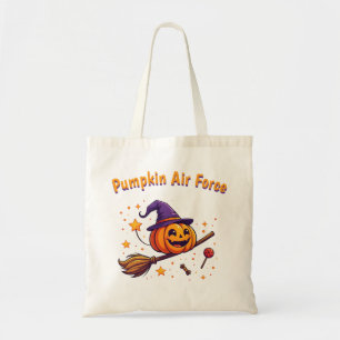 Sac fourre-tout design citrouille à balai en hallo