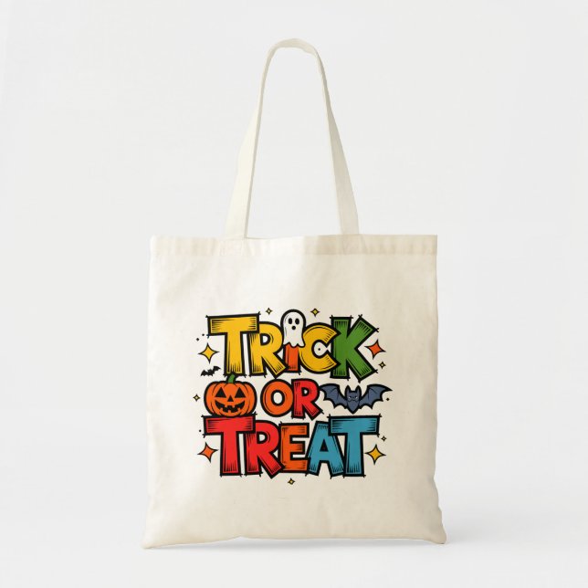 Sac fourre-tout d'Halloween à la trace ou à la tra (Devant)