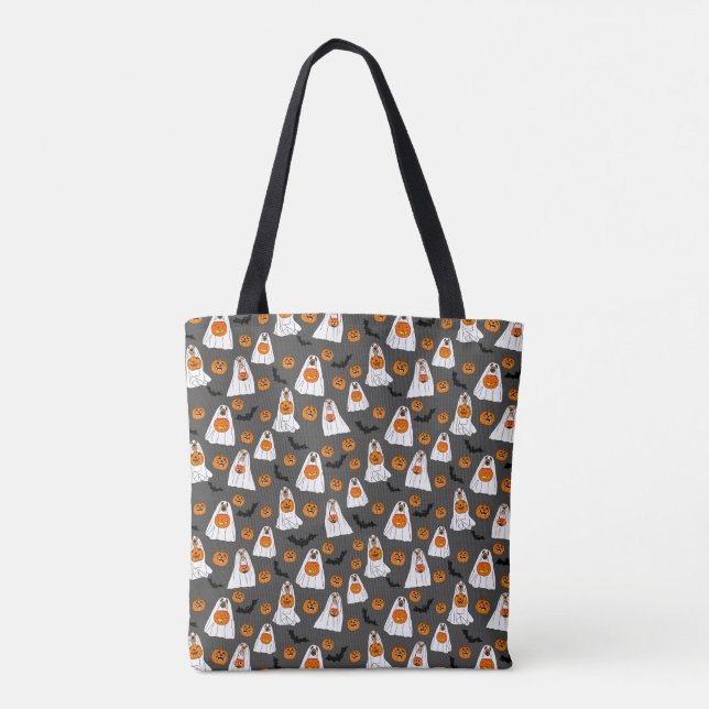 Sac fourre-tout d'Halloween avec Citrouilles de fa (Dos)