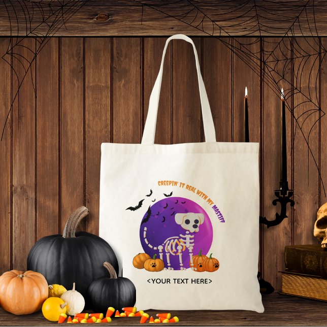Sac fourre-tout d'Halloween de bonbons ou de bonbo (Trick or Treat OR show up to the Halloween party in style. Represent your favorite dog breed!!)