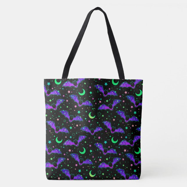 Sac fourre-tout d'Halloween de Neon Bats, Etoiles  (Devant)