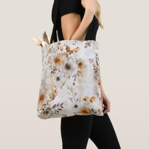 Sac fourre-tout d'impression botanique d'automne f