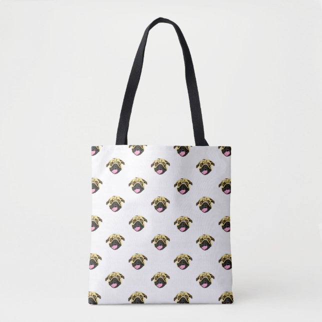 Sac fourre-tout d'impression Carlin blanc (Devant)