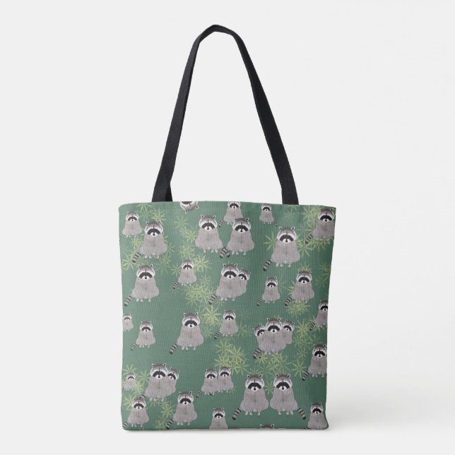 Sac fourre-tout d'impression d'Allover Raccoon (Dos)