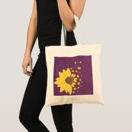 Sac fourre-tout d'impression de burlap violet de t