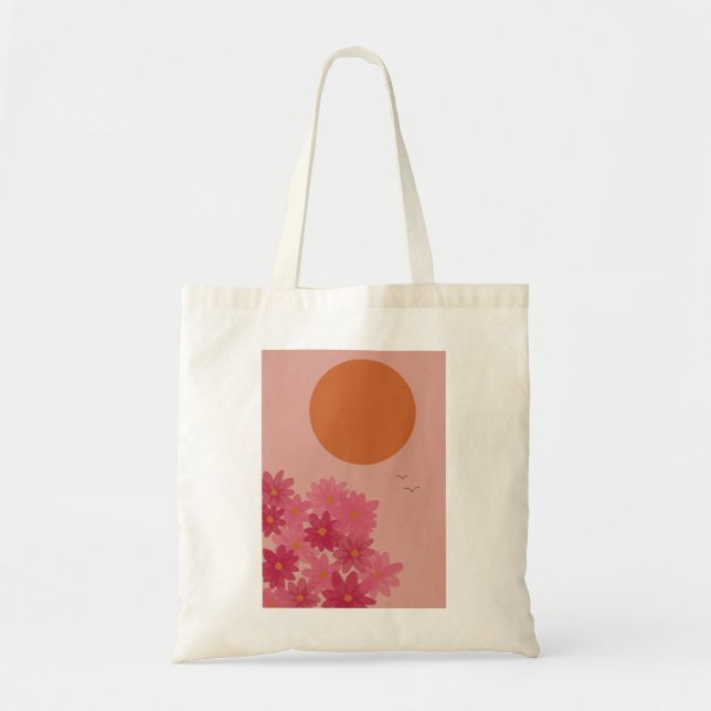 sac fourre-tout d'impression de fleurs roses et so (Devant)