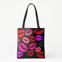 Sac fourre-tout d'impression de lèvres
