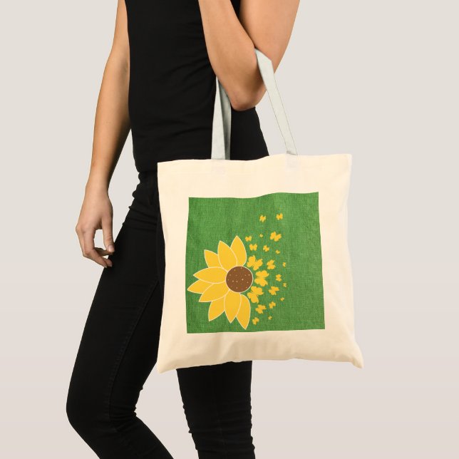 Sac fourre-tout d'impression enrobé vert tournesol (Devant (produit))