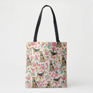 sac fourre-tout d'impression florale Airedale Terr