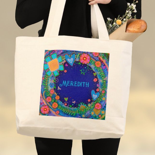 Sac fourre-tout d'inspiritisme floral joyeux (Créateur téléchargé)