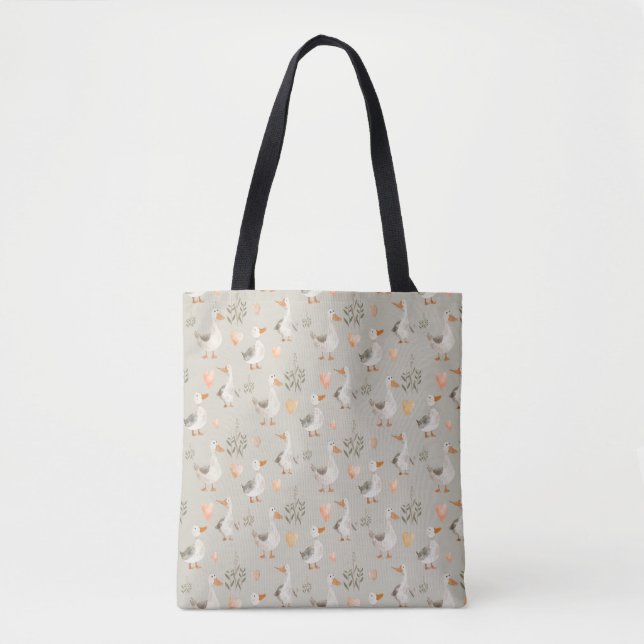 Sac fourre-tout d'oies d'aquarelle (Devant)