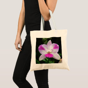 Sac fourre-tout d'orchidée rose et blanche