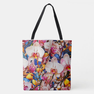Sac fourre-tout d'orchidées brillant,