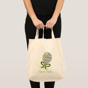 Sac fourre-tout doux à hochet de bébé de vert