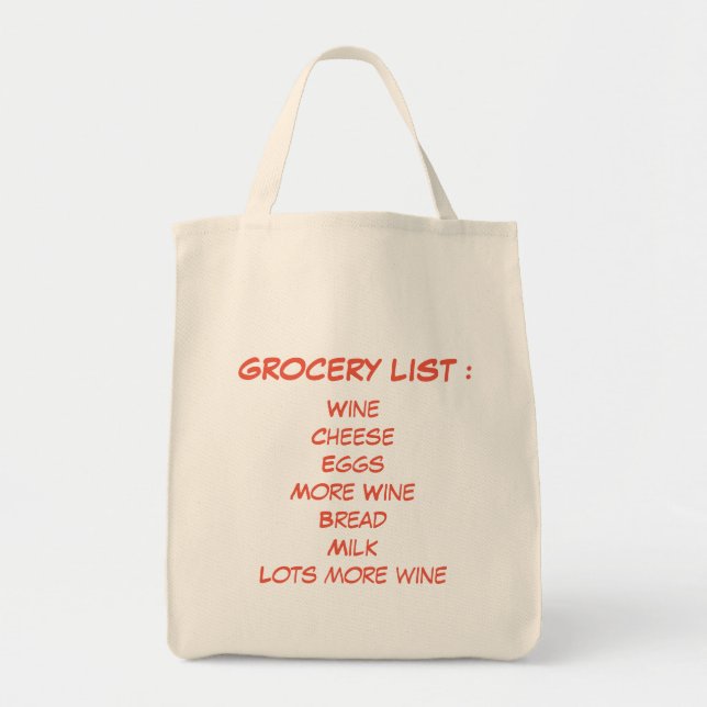 Sac fourre-tout drôle à citation d'épicerie (Devant)