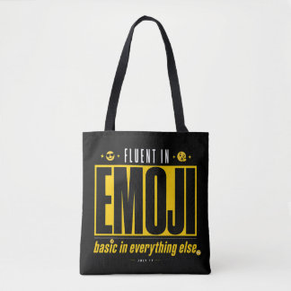 Sac fourre-tout drôle en emoji Fluent in Emoji