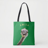 Sac fourre-tout drôle Happy Ostrich personnalisé c