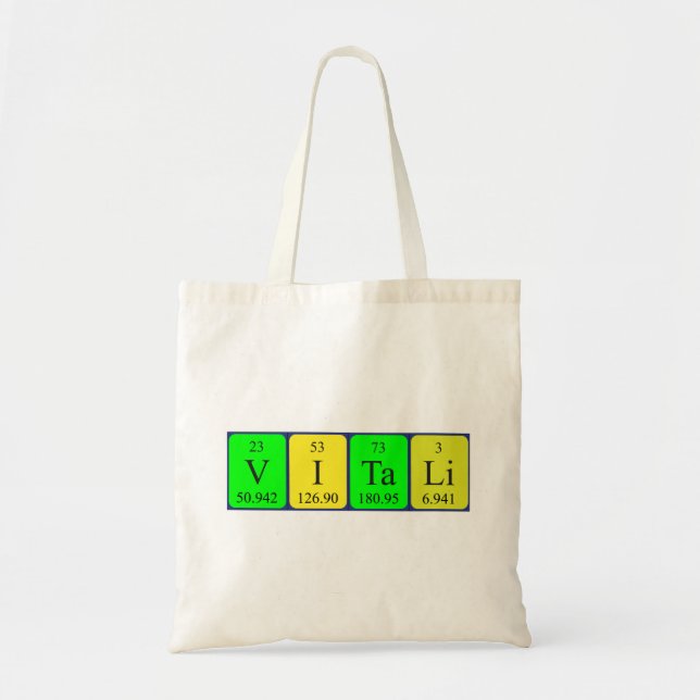Sac fourre-tout du nom de la table périodique Vita (Devant)