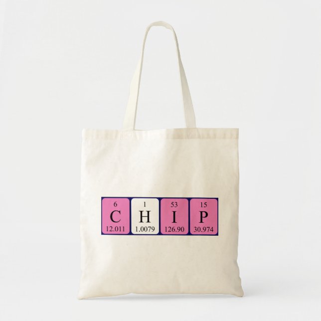 Sac fourre-tout du nom de table périodique de chip (Devant)