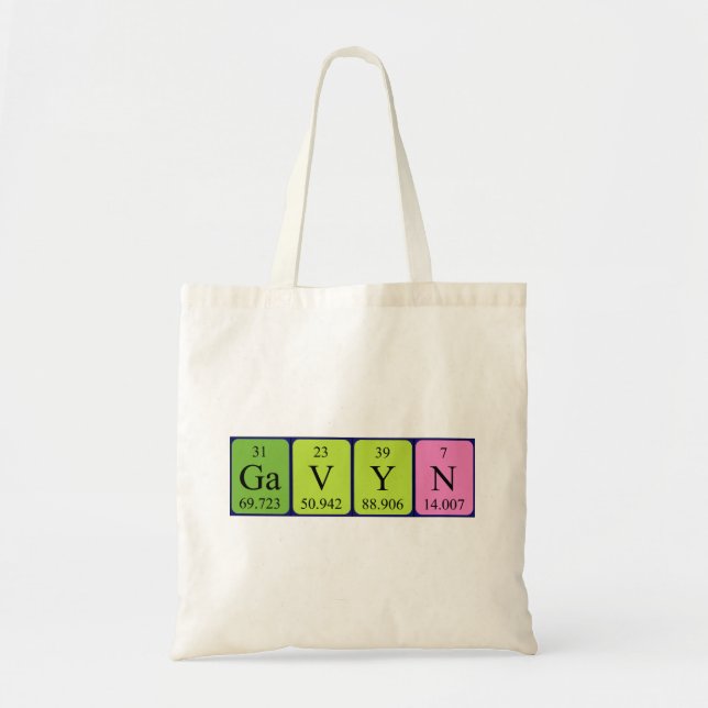 Sac fourre-tout du nom de table périodique de Gavy (Devant)