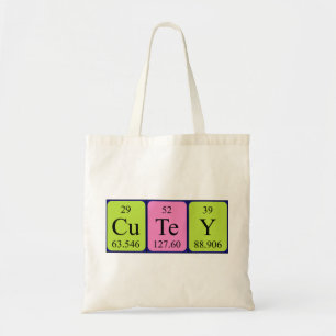 Sac fourre-tout du nom de table périodique de la t