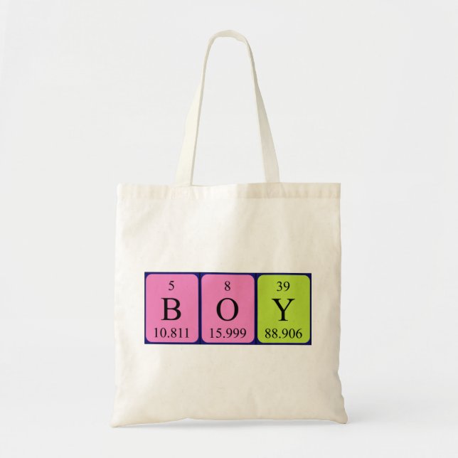 Sac fourre-tout du nom de table périodique du garç (Devant)