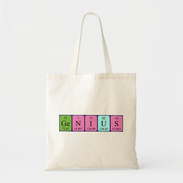 Sac fourre-tout du nom de table périodique du géni (Devant)
