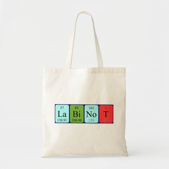 Sac fourre-tout du nom de table périodique Labinot (Devant)