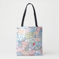 sac fourre-tout du voyageur avec timbres de passep