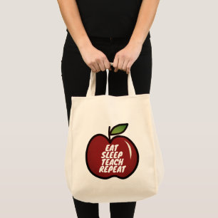 Sac fourre-tout Eat Sleep Teach Repeat pour enseig