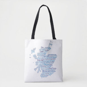 Sac fourre-tout écossais de la carte des mots d'ar