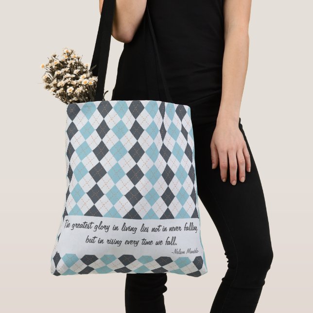 Sac fourre-tout élégant à carreaux et à diamants p (De près)