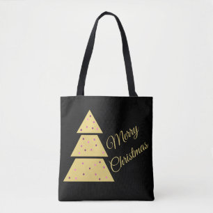 Sac fourre-tout élégant arbre de Noël doré