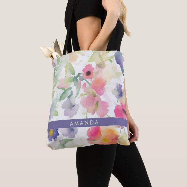 Sac fourre-tout élégant floral mignon chic tendanc (De près)
