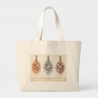 Sac fourre-tout élégant Trio de fleurs séchées Fre