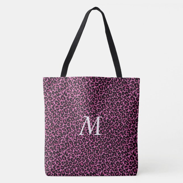 Sac fourre-tout Empreinte de léopard personnalisé (Devant)