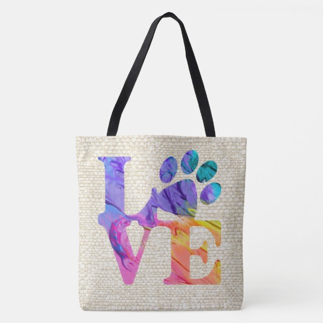 Sac fourre-tout Empreinte de patte d'amour (Devant)