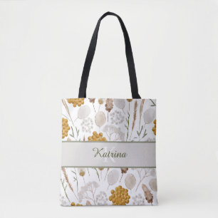 Sac fourre-tout en aquarelle à nid d'abeille monog