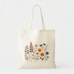Sac fourre-tout en aquarelle de fleurs sauvages bo
