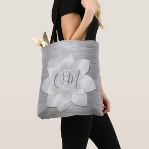 Sac fourre-tout en argent élégant Lotus OM