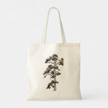 Sac fourre-tout en art modifié croquis de pin vint