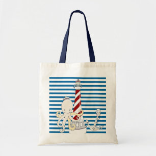 Sac fourre-tout en bande bleue et blanche de la pi