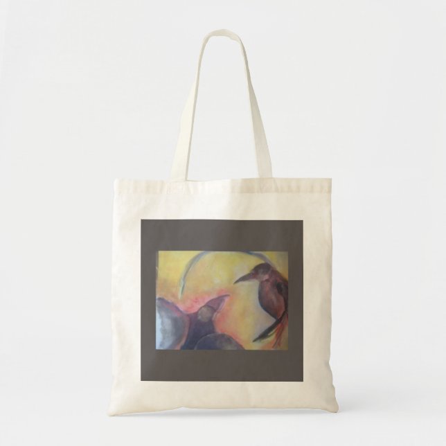 SAC FOURRE-TOUT EN COTON AVEC PEINTURE ORIGINALE D (Devant)